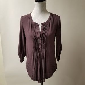 Daniel Rainn pin tuck purple high low tunic L